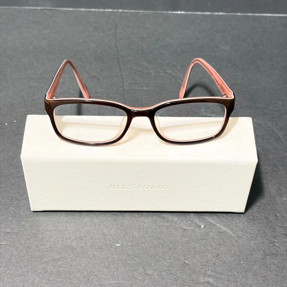 Jill Stuart Brown Pink Rectangular Eyeglasses JS601632-2 with Case